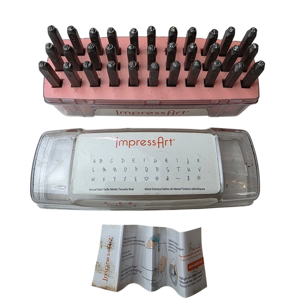 ImpressArt Melody 3mm Uppercase Letter Metal Stamp Set 33pc SC1227AM-3mm-M K2